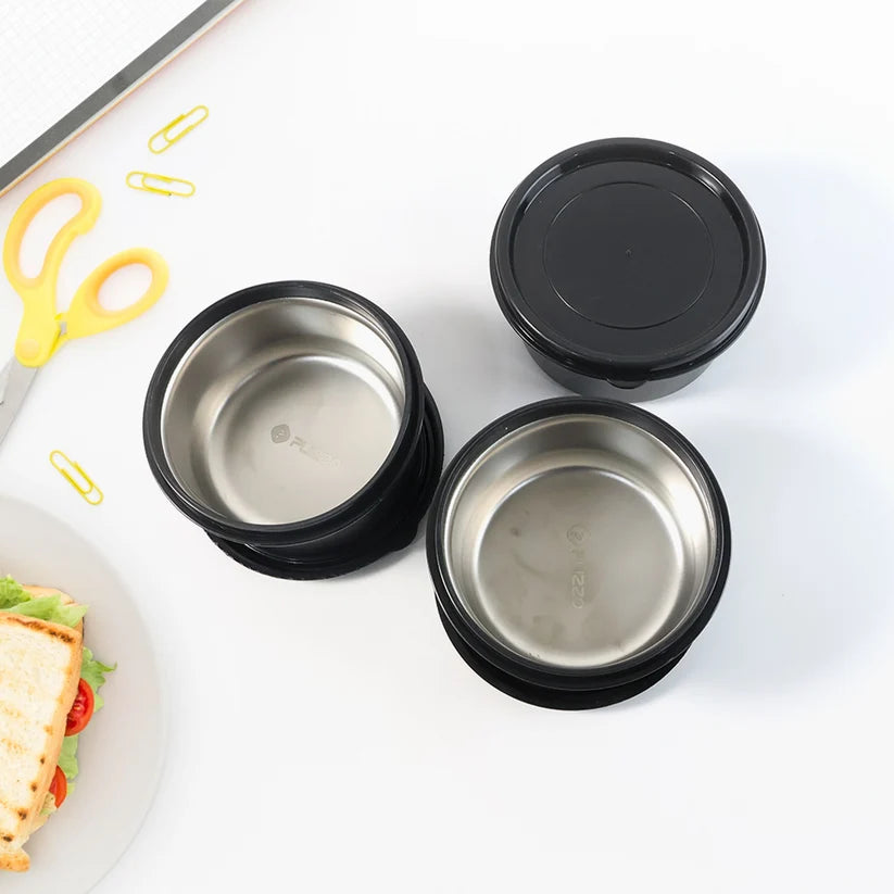 Insulated Stainless Steel Tiffin Lunch Box – 3 Containers with Carry Bag
