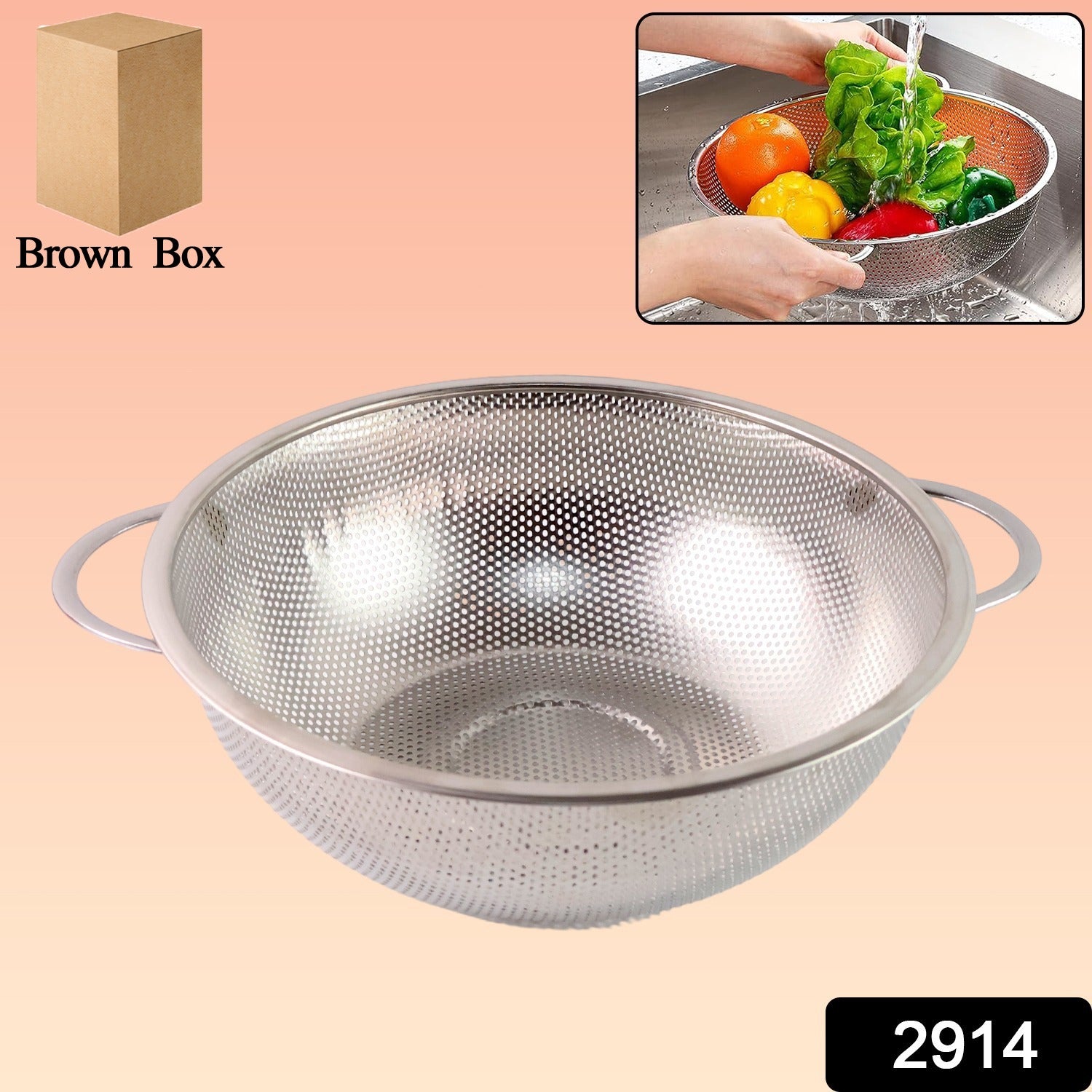 Stainless Steel Rice Vegetables Washing Bowl Collapsible Strainer
