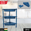 Triangle Storage Plastic 3-Tier Rack Shelf For Kitchen Living Room Bathroom