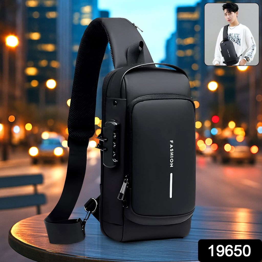 Trendy Anti-theft Crossbody Sling Bag With USB Charging Port