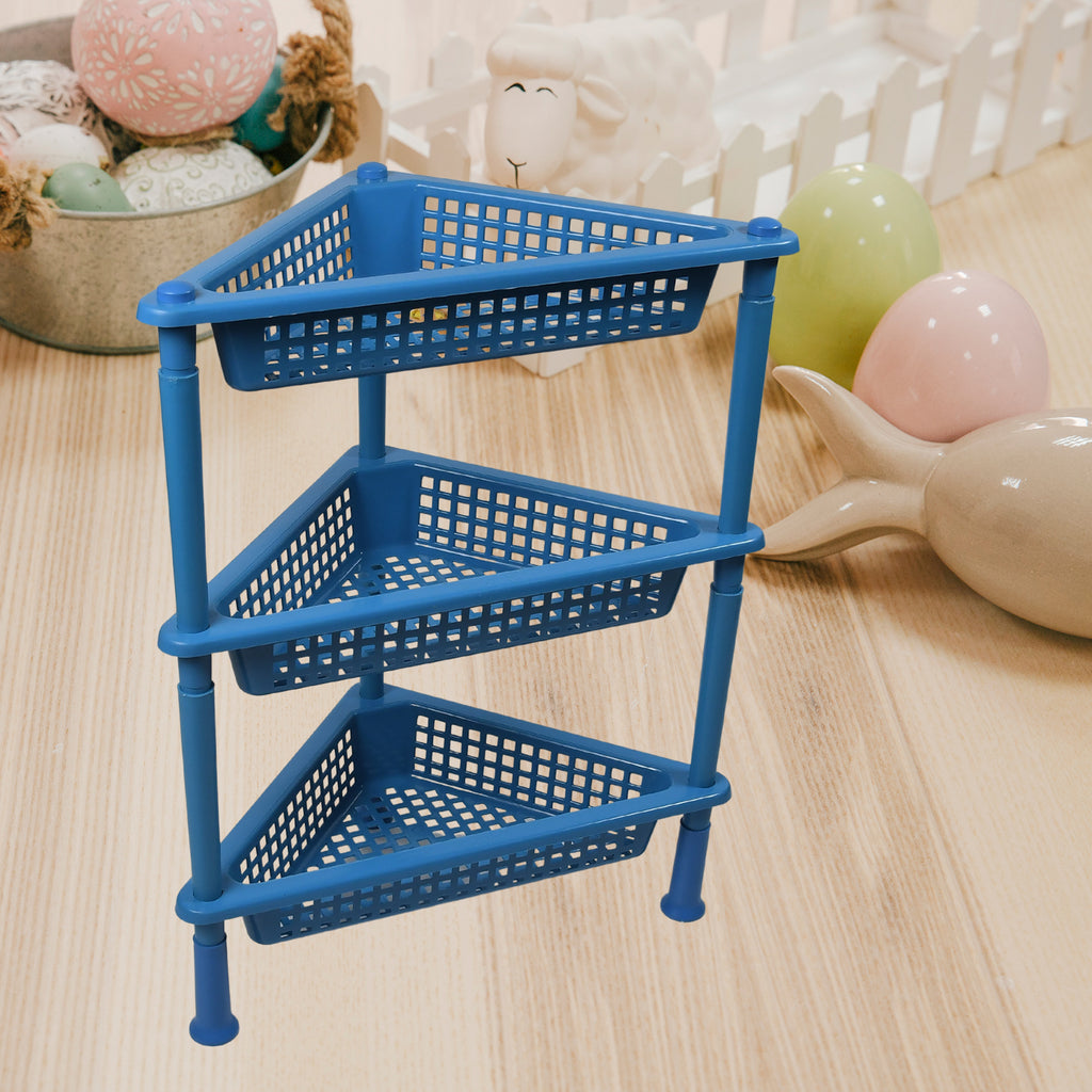 Triangle Storage Plastic 3-Tier Rack Shelf For Kitchen Living Room Bathroom