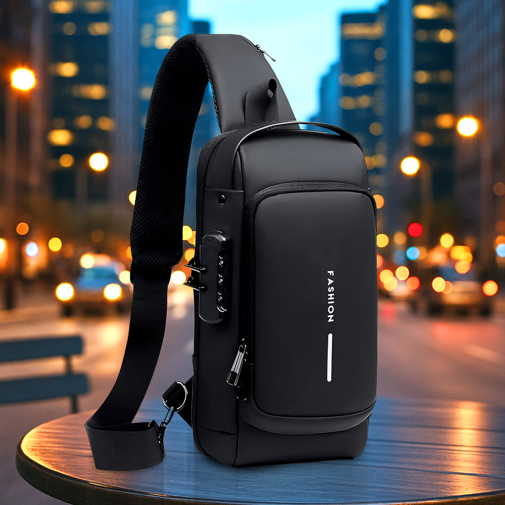 Trendy Anti-theft Crossbody Sling Bag With USB Charging Port
