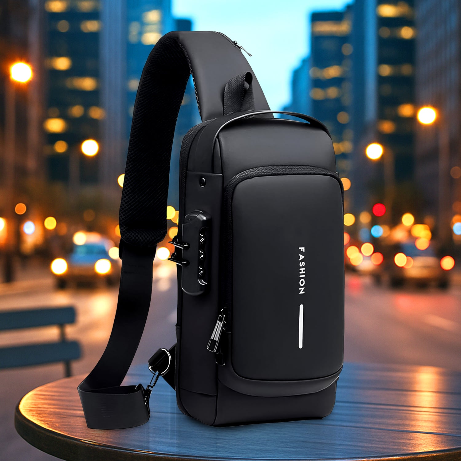 Trendy Anti-theft Crossbody Sling Bag With USB Charging Port